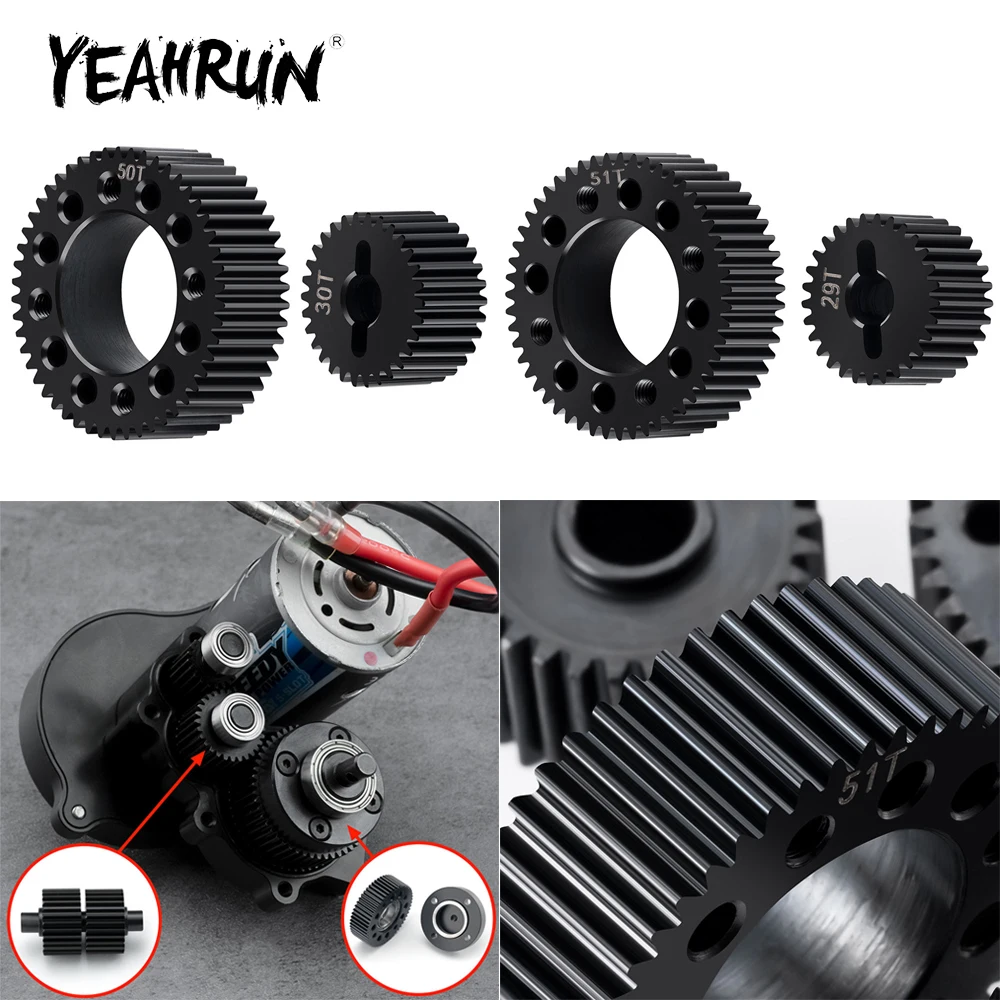 

YEAHRUN 1Set Metal M1 51T+29T / 50T+30T Differential Gear for Element Enduro 1/10 RC Car Upgrade Parts