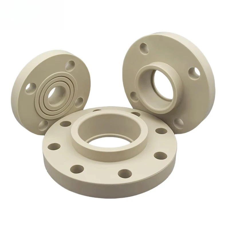 Butt weld compatible high pressure resistant plastic chemical pipe fitting PPH hot melt socket flange