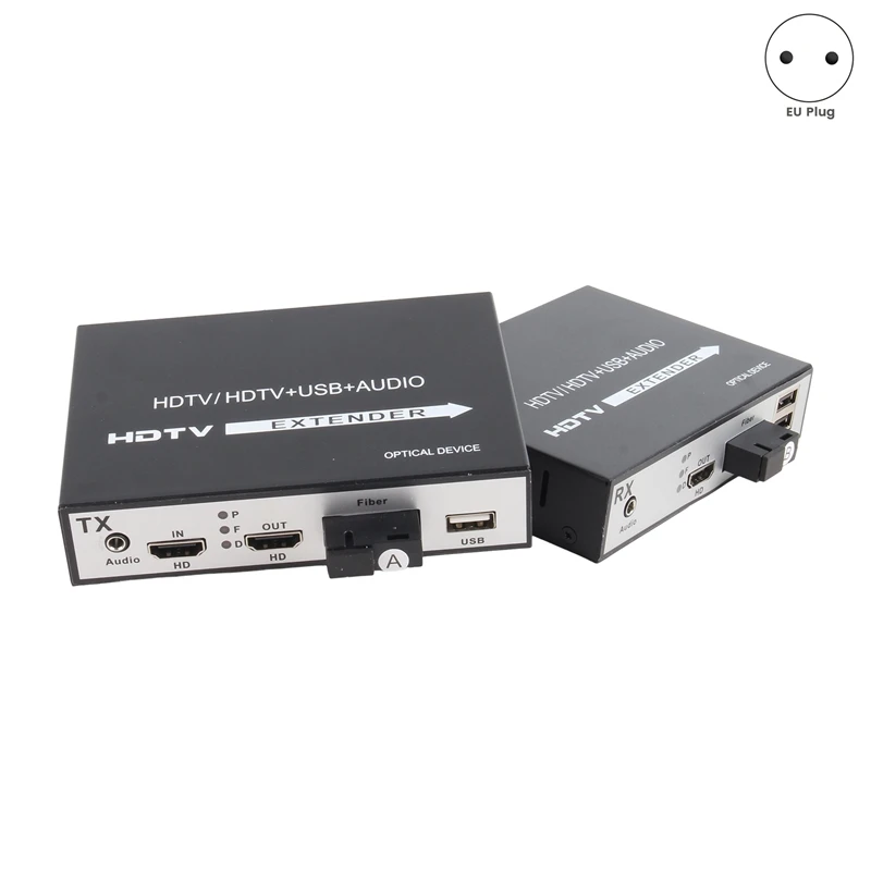 DT23 1Pair 1080P -compatible Extender over Fiber Optic Converter KVM 20km SC Connector EU Plug for Professional Home