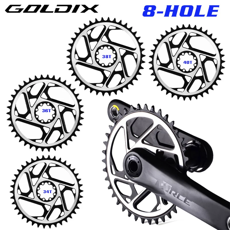 

GOLDIX 8 bolt MTB Bicycle Chainring Narrow Wide Mountain Bike Chainwheel 3mm Offset chainring for SRAM ETAP AXS KRAFT RED