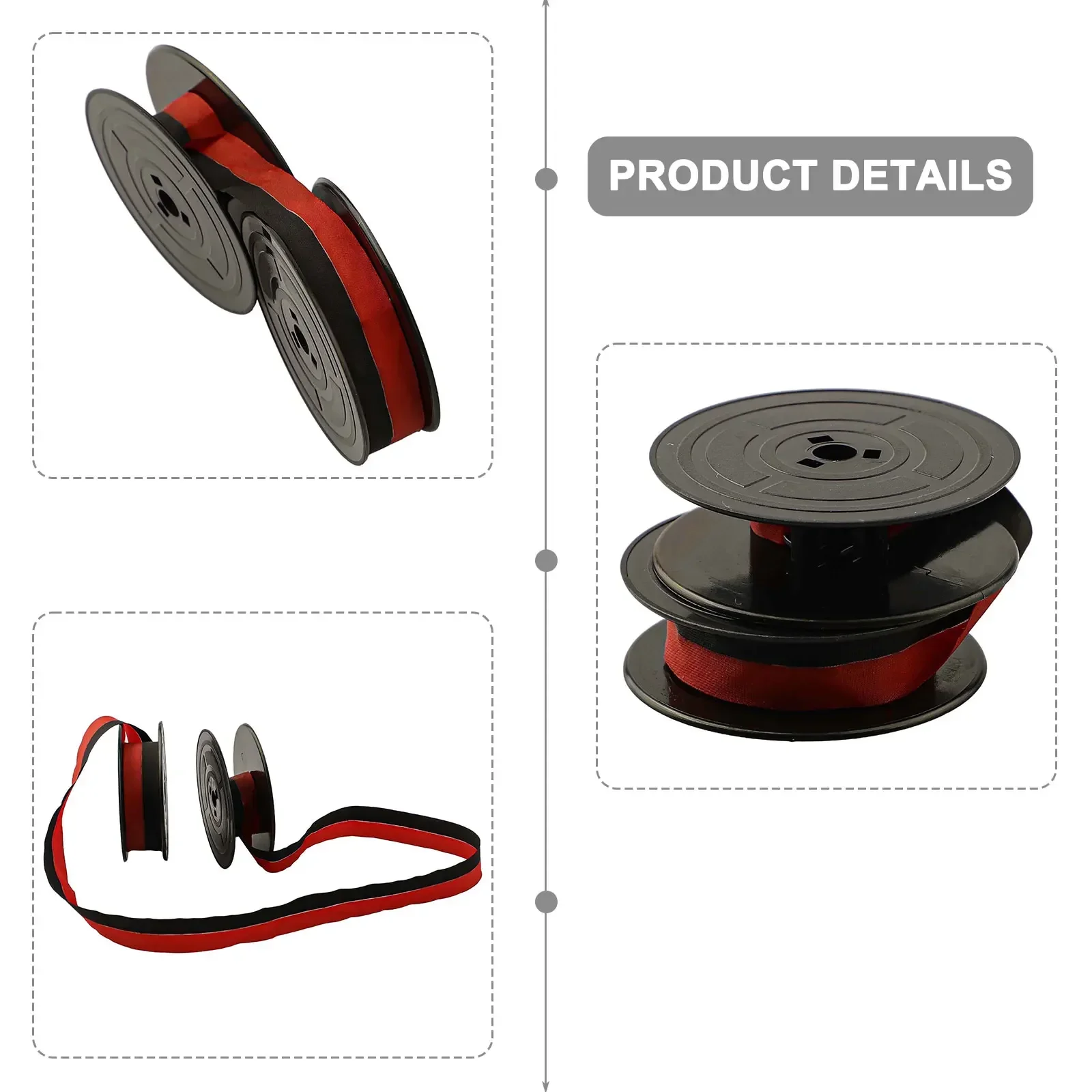 Olivettiタイプライター用の交換用ツインスプール、GR4-Typewriterリボン、黒と赤、1個