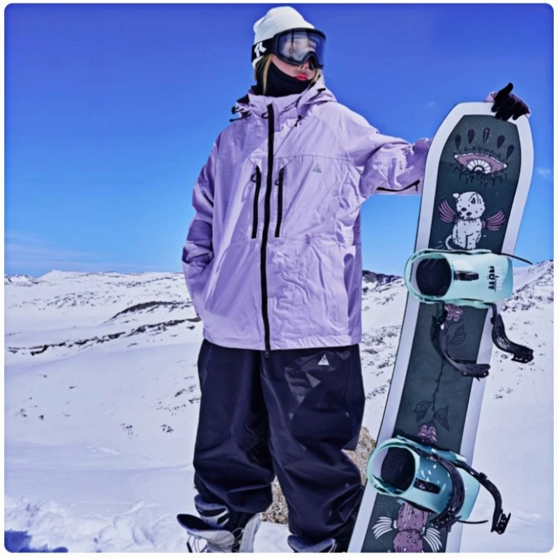 APVCX 2025 New Winter Man And Woman Waterproof Ski Suit Set Warm Breathable Unisex Snowboarding Set Snow Coat&Pants Suit