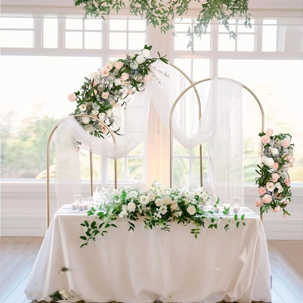

Wedding Arches Backdrop Stand Set of 3 Balloon Arch Stand, Arch Backdrop for Birthday Party Wedding Ceremony Backdrop Stand