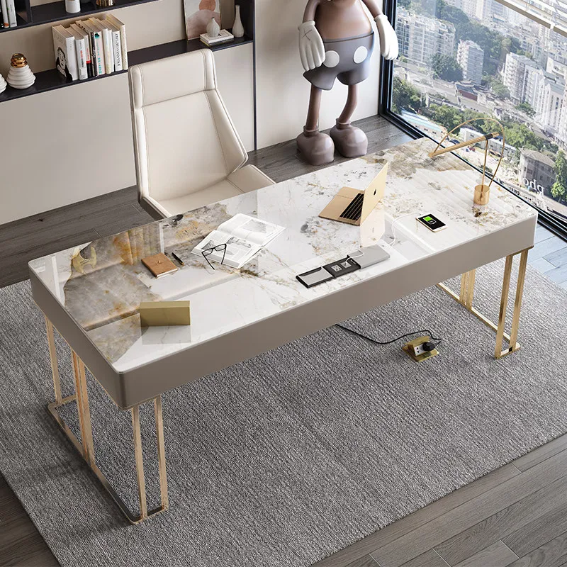 

Современный простой офисный стол в скандинавском стиле, креативный дизайнерский компьютерный стол из спеченного камня, мебель для кабинета руководителя, офисная мебель, Escritorios FYDD