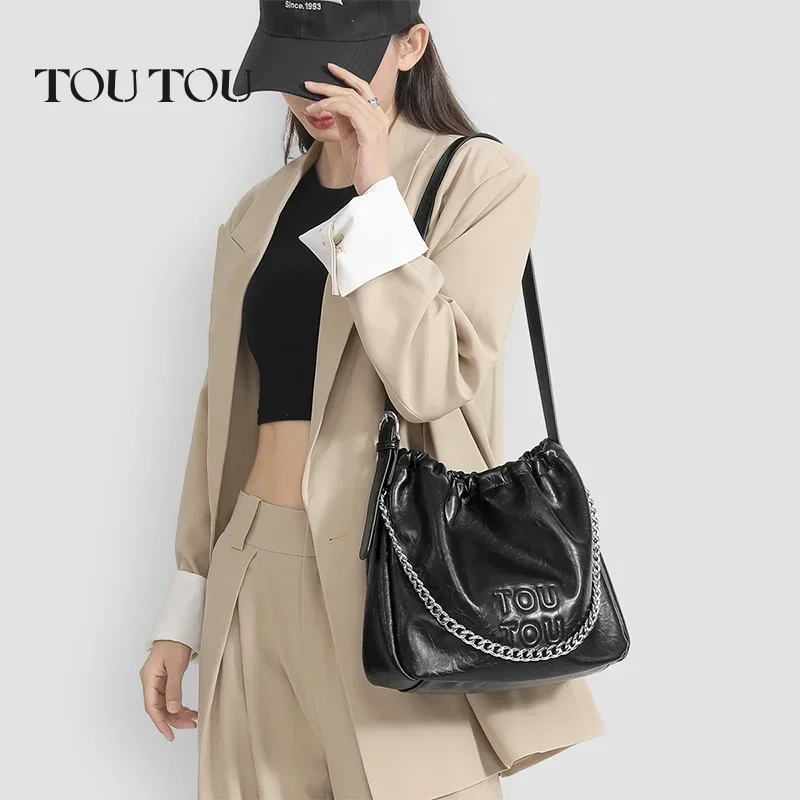 TOUTOU Large Capacity Tote Bag 2024 New Simple and Versatile Single Shoulder Crossbody Bag for Women Fashion Luxury Handbag