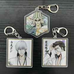 6CM Anime BLEACH Figures Kurosaki Ichigo Kuchiki Byakuya Urahara Kisuke Acrylic Keychains Pendant Decor Toy Fans Collection Gift