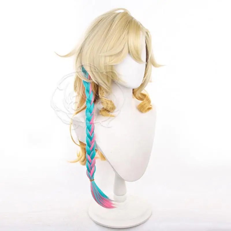 Anime Genshin Impact Xilonen Cosplay-Perücken, Cosplay-Kostüme, Kopfbedeckung, 70 cm lange, simulierende, dick gefärbte, bauschige Langhaarperücken – Detail 3