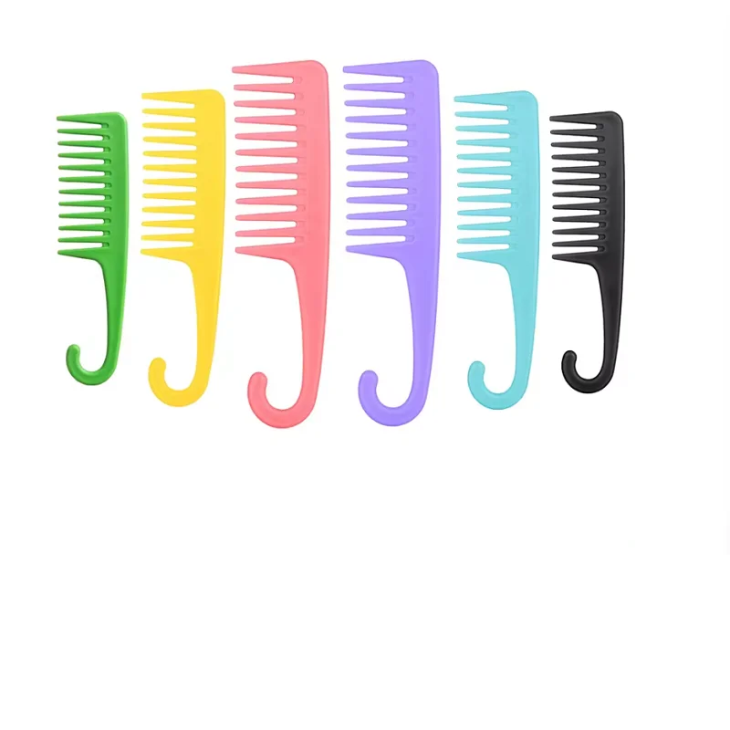 

Antistatic Large Tooth Detangle Comb Wide Tooth Hair Comb Salon Shampoo Shower Comb With Hook Thick Hair and Curly Hair