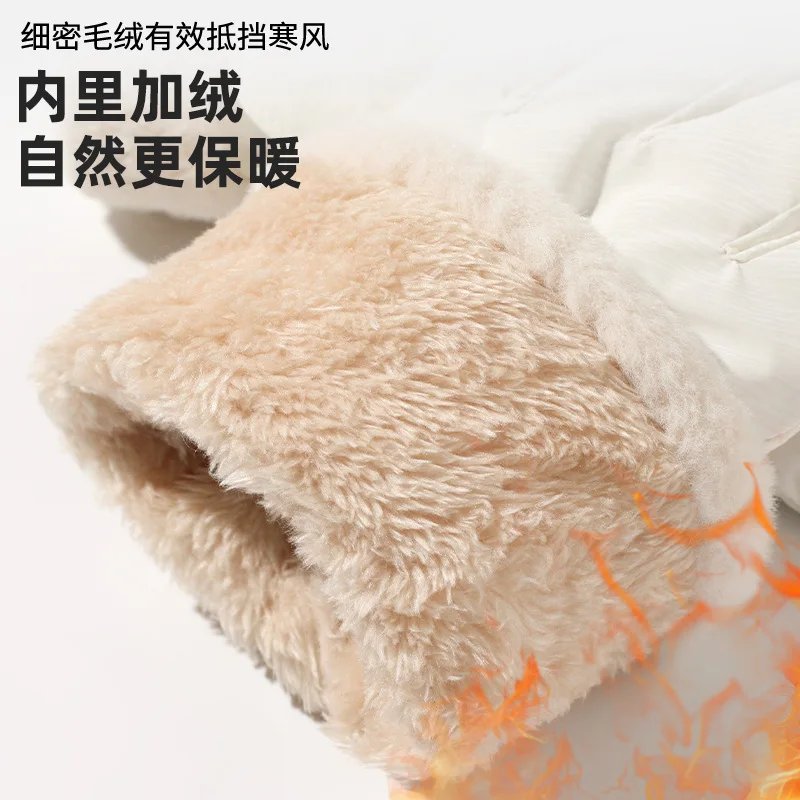 겨울에 여성을위한 귀여운 활 따뜻한 장갑 플러스 벨벳 두꺼운 사이클링 야외 스키 터치 스크린 방수 스포츠 장갑