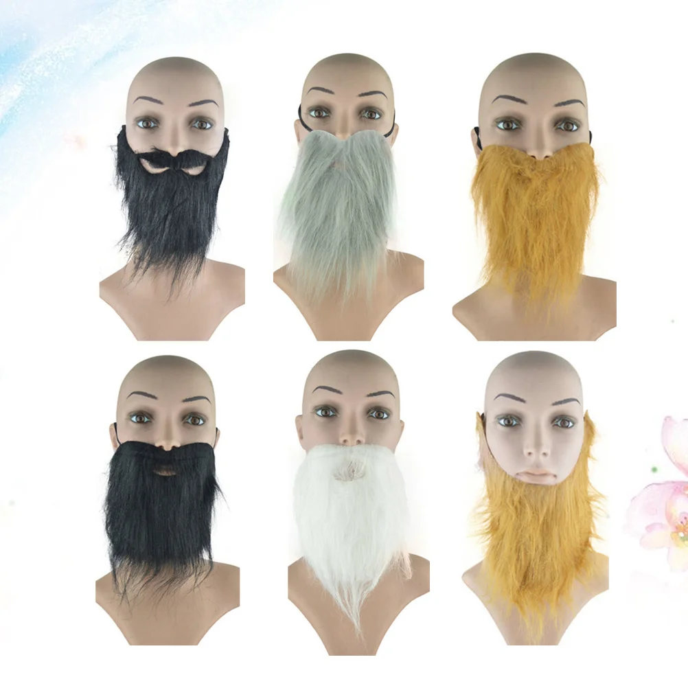 

6pcs Simulation Beard Props Party Funny Mustaches Cosplay Costume Accessory Party Ball Props for Festival