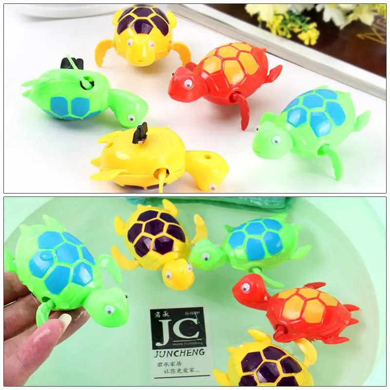 Baby Bath Toy Clockwork Dabbling Playing Water Turtle Cute Little Animal Wind Up Toys Children Classic Toys Kid Gifts Colorful