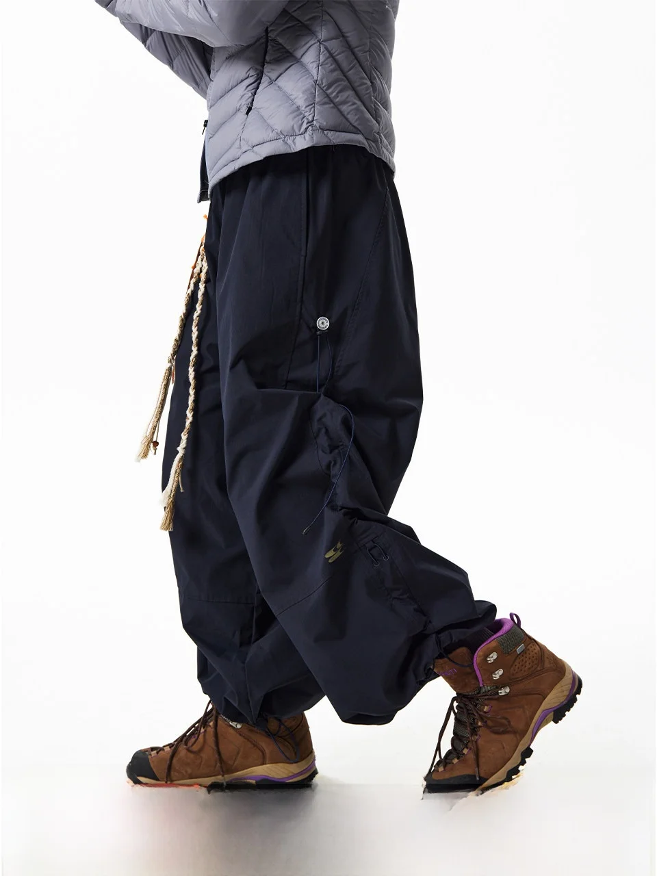 

Широкие брюки унисекс с завязками, свободные, удобные, повседневные, из полиэстера, нейтральные, стильные