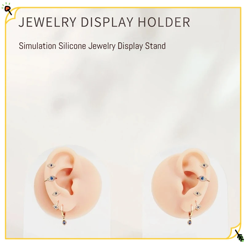 

Silicone Jewelry Display Model Fake No Hole Human Ear Soft Stand for Piercing Earrings Belly Ring Navel Jewelry Display Stand