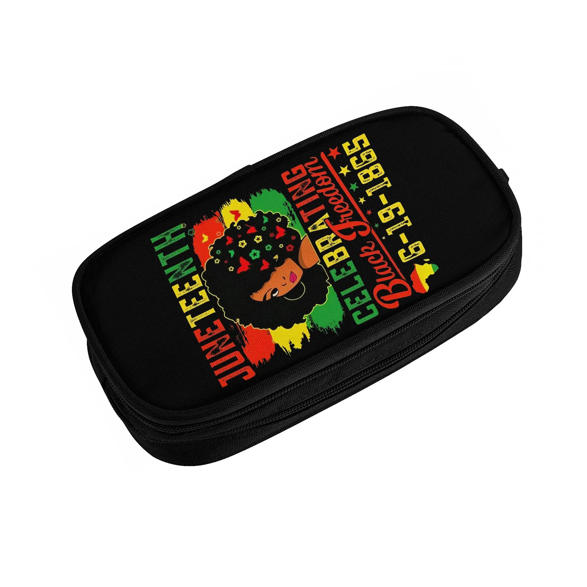 Juneteenth Celebration Black Freedom 1865 With Vibrant African Pencil Case for Girls Boys Big Capacity  Pencil Box Stationery