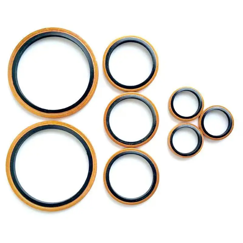 JB982 Combination Gasket Purple Copper+NBR Nitrile Rubber Half Pack Sealing Ring Temperature/Pressure Resistant Oil Seal 6-60mm