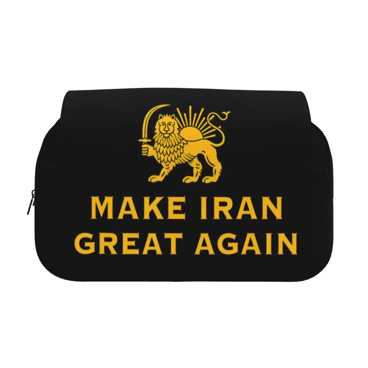 Double Clamshell Pen Case Fun Miga Make Iran Great Again Pencilcases Pen Holder Students School Zipper Stationery