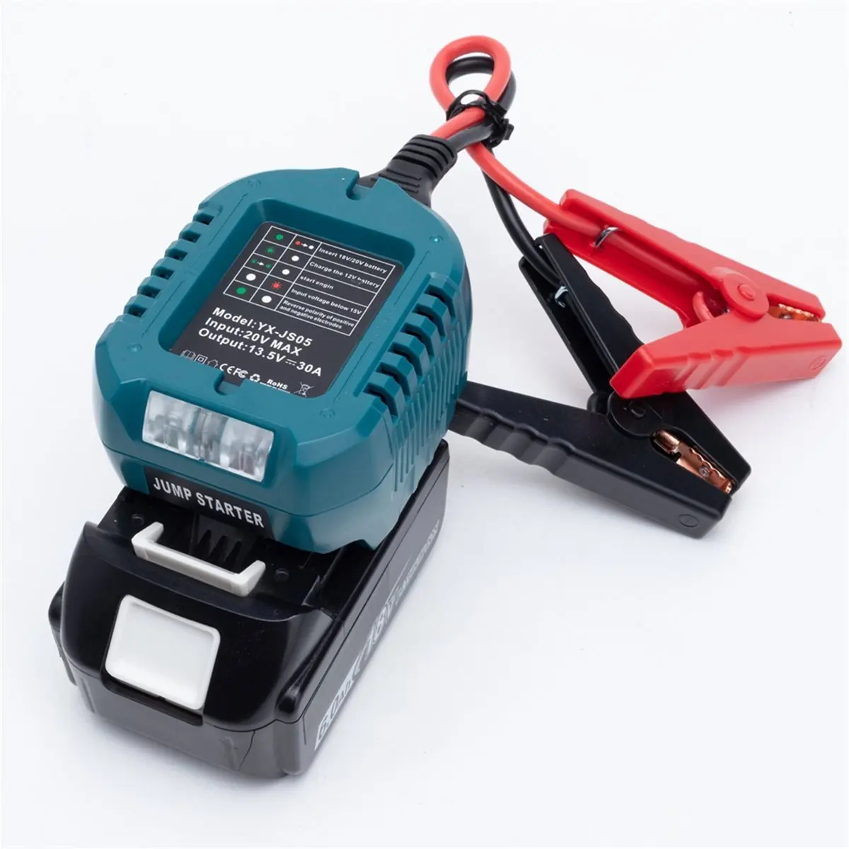 Car Jump Adapter for 18V Lithium Battery Booster Car Cable Emergency Power with Clip Auto Accessories