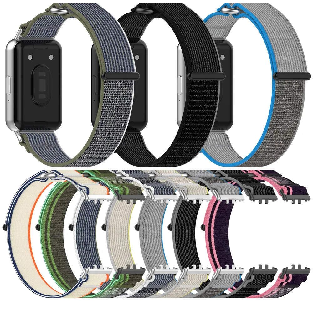 Canvas Watch Strap para Samsung Band, High Mountain Loop, Nylon Weaving Pulseira, Fit3, SM-R390