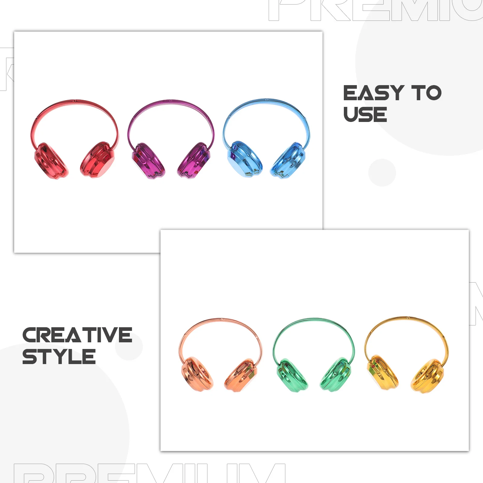 6 pezzi di cuffie in miniatura ad alta simulazione 17 cm/7 pollici in plastica colorata per accessori decorativi per case delle bambole