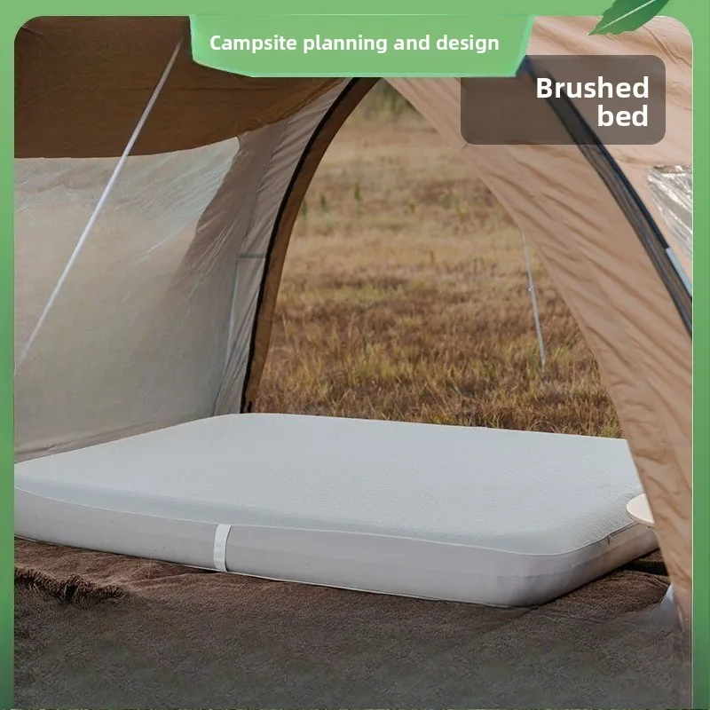 Mountain guest outdoor camping thickened sponge mattress, automatic inflatable bed portable outdoor inflatable mattress