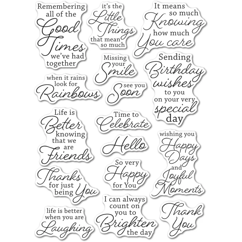 KLJUYP English Words Stamps Scrapbook Paper Transparent Clear Handmade Decoration Gifts Rubber Stamp for Card DIY Scrapbooking