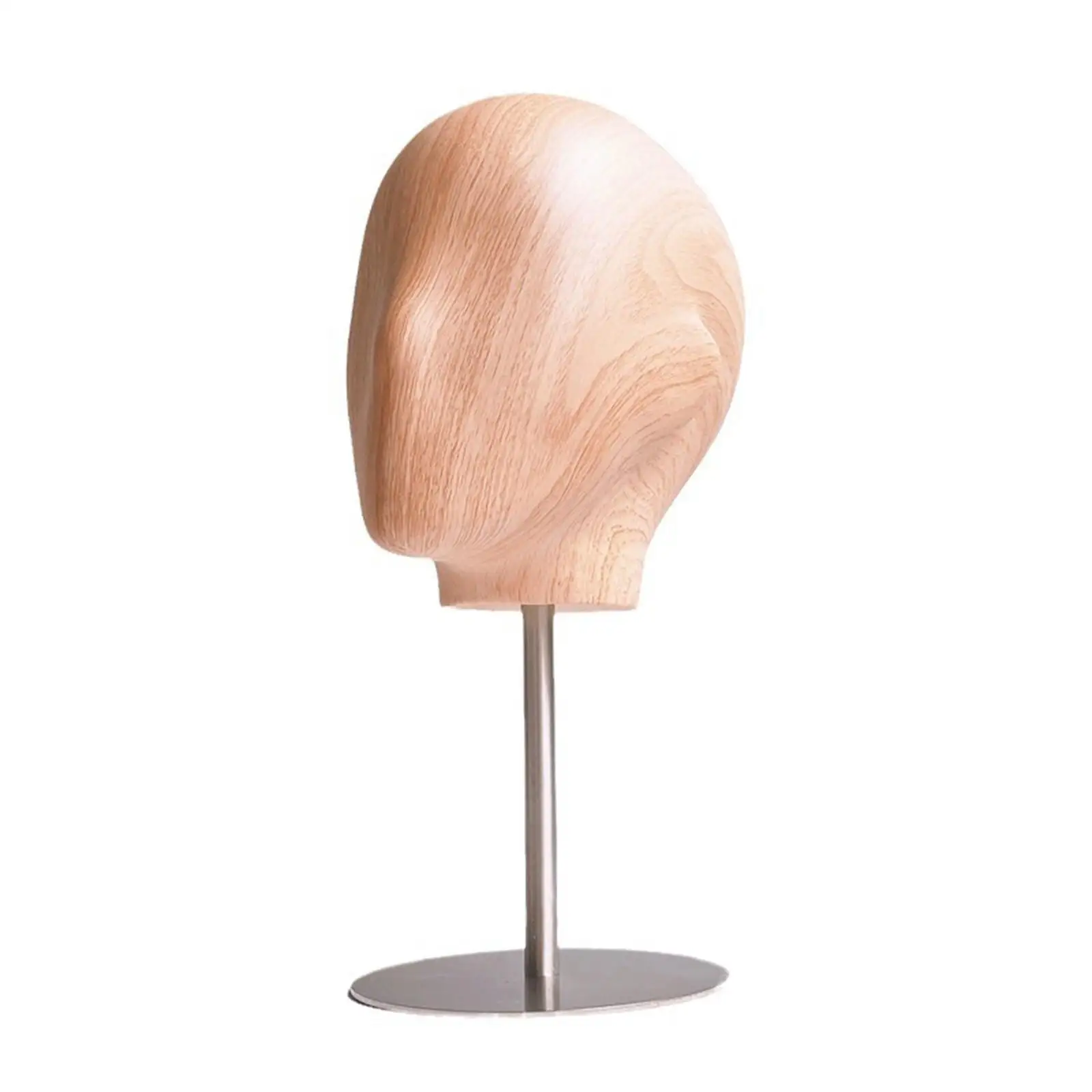 Wood Grain Mannequin Head Making Styling Hairpiece Stand Wig Display Rack for Hairpieces Beauty Salon Scarf Adult Teacher