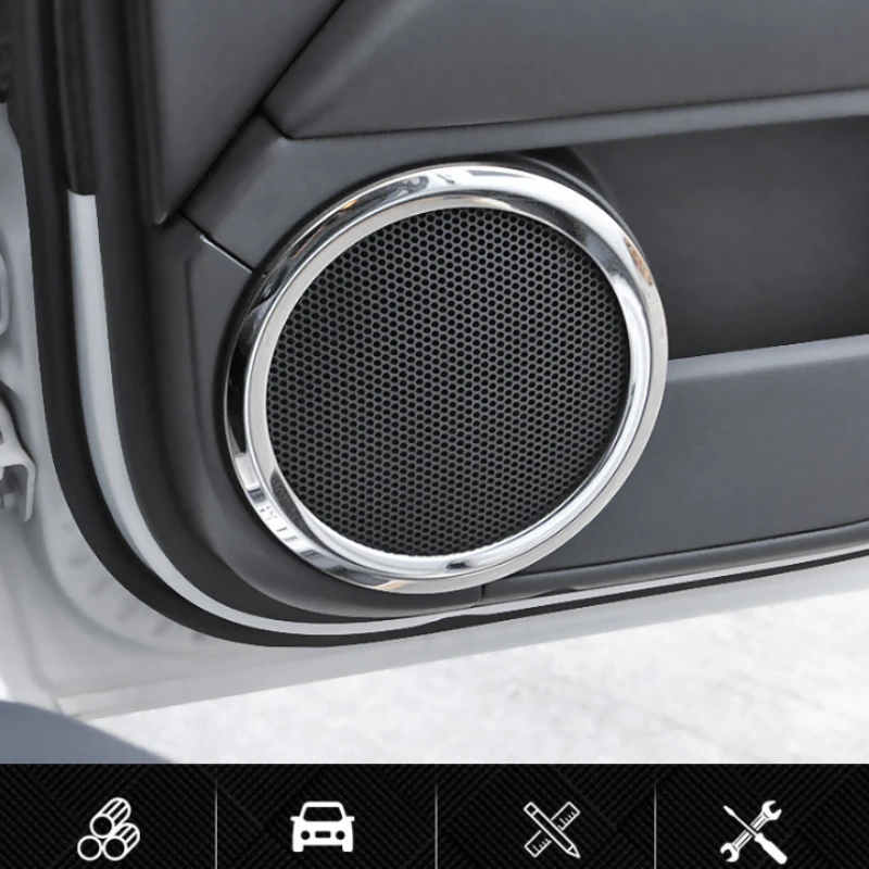 For Jeep Compass/Patriot 2011-2016: 4-Piece Door Speaker Trim Ring - 3M Adhesive No Tools & OEM Fit​