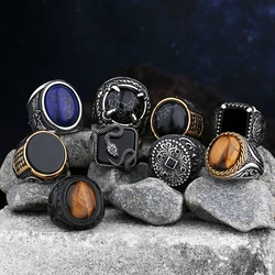 2024 New Fashion Stainless Steel With Black&Tiger Zircon Stone Rings For Men Women Wedding Jewelry Party Gifts Freeshipping