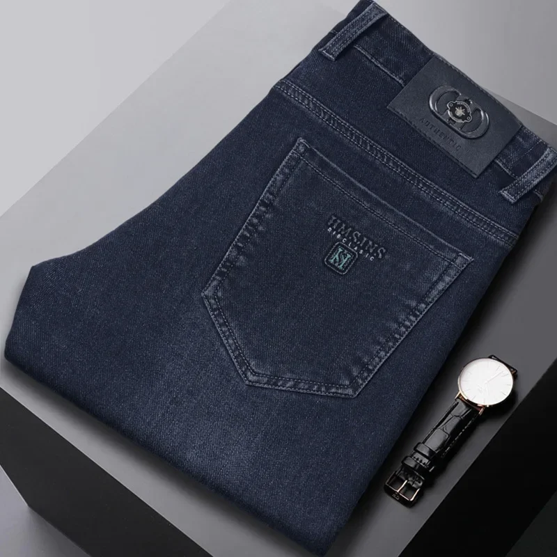 جينز رجالي جديد عالي المرونة جودة عمل نمط البث المباشر عالي الخصر قابل للتمدد مقاس كبير لارتداء غير رسمي #2