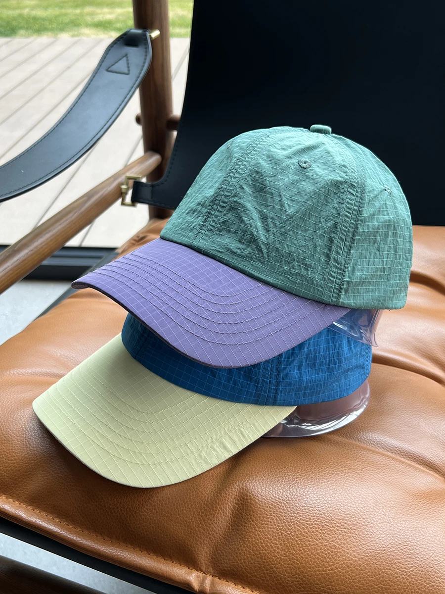 

Baseball cap men's and women's color matching quick-drying soft top showing face small hat travel versatile cap