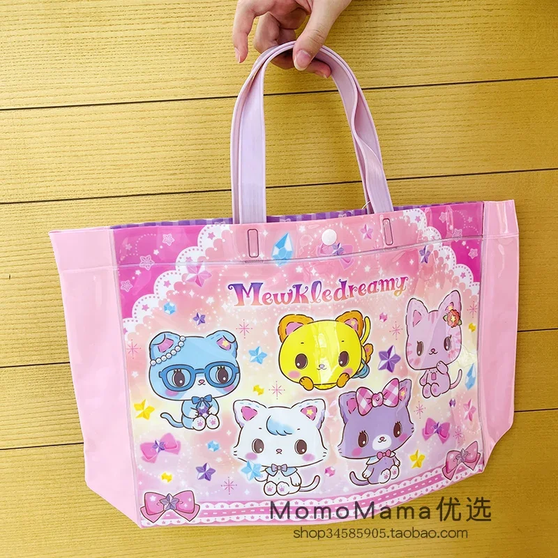 Cute Mewkledreamy Cat Beach Bag PVC Hand Bags for Women Girls Kawaii Clear Transparent Toto Bag Waterproof Anime Handbags