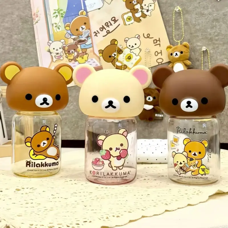 In Stock Rilakkuma Water Bottle 240ml Tritan High Temperature Resistant Portable Cute Drinking Cup For Outdoor Travel Daily Gift