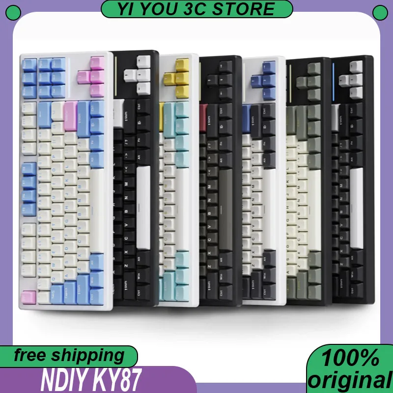 

NDIY KY87 Esports Keyboard Wireless Tri-mode 87Keys Mechanical Keyboard Hot Swap Auto-Sleep Technology PC Gaming Keyboards