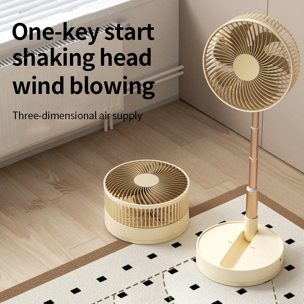 KASYDoFF Portable Oscillating Desk Fan, 8-Inch＆ 5400mAh USB Battery Operated Fan with 4 Speed Strong Airflow Foldable Personal