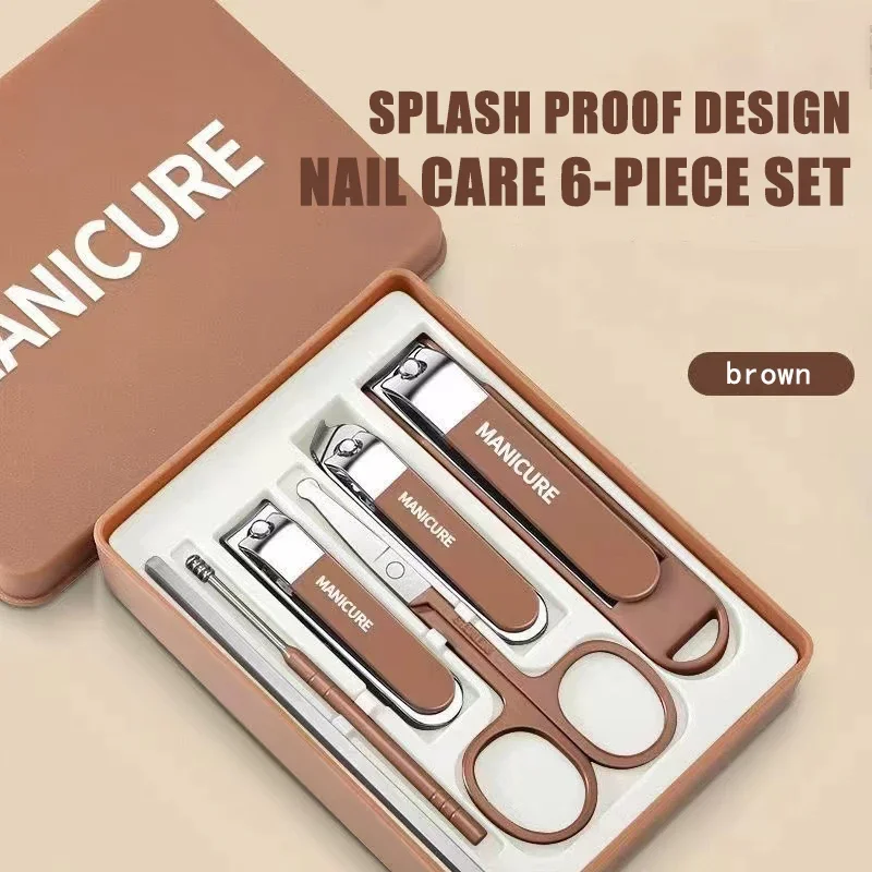 

New Nail set 4/6 Stainless steel Splash proof nail clippers set Advanced home special nail clippers nail beauty tool set