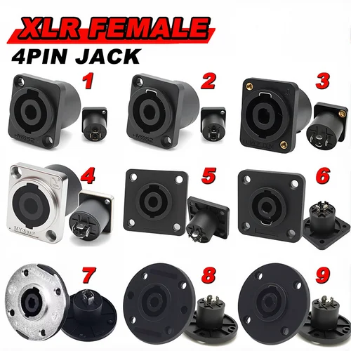 5/20 piezas conectores Speakon tipo enchufe para enchufe de 4 polos conector de Audio hembra enchufe de 4 núcleos Base redonda de 4 pines