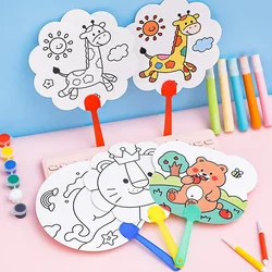 8 sztuk Cartoon śliczne Graffiti malowanie letni wentylator zabawki dla dzieci upominki na przyjęcie urodzinowe Baby Shower Pinata wypełniacz prezenty dla przedszkolaków