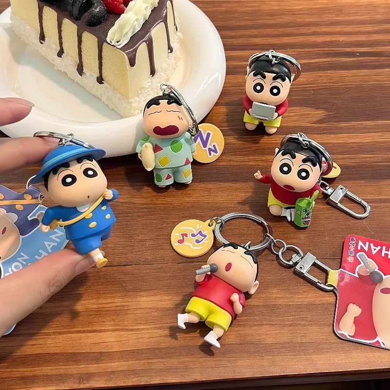 

Bandai Genuine New Anime Crayon Shin-chan Kawaii Q Version Daily Funny Figure PVC Model Toys Doll Couple Pendant Keychain Gifts