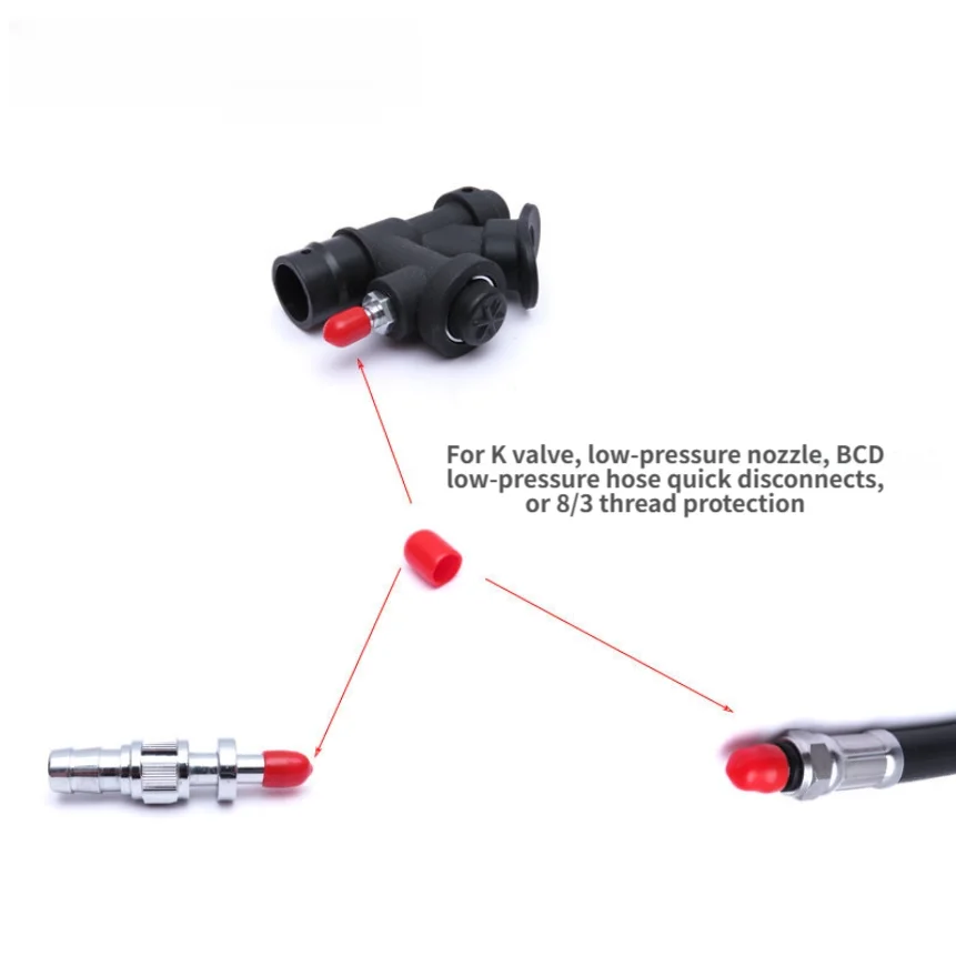 10 PVC Low Pressure Nipple Protectors for K Valve Scuba Diving Equipment For BCD Jacket and 8/3 Thread Compatibility view 6