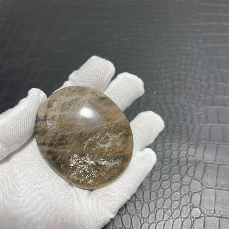 High Quality Natural Black Moonstone Palm Stone Tumbled Stones crystal healing Reiki
