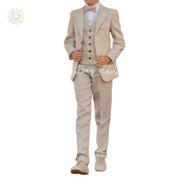 Esmoquin para niños Slim Fit Trajes de 3 piezas de color sólido Traje formal de padrino de boda Trajes de esmoquin para graduación