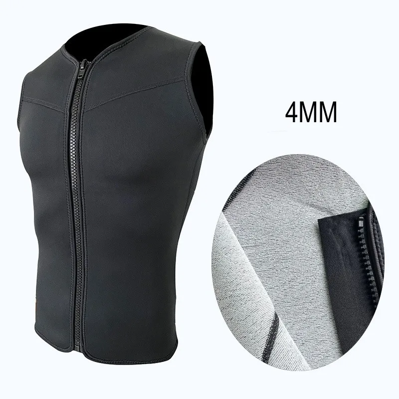 

4MM Neoprene Keep Warm Scuba Free Diving Vest Water Sport Surfing Snorkeling SwimWear Front Zipper Spearfishing WetSuit Vests