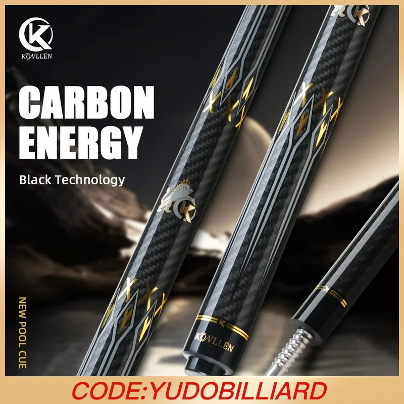 

KONLLEN Бильярд KL-3K Кий из углеродного волокна 12,2 мм, наконечник 3*8/8, штифт для сустава Uniloc, профессиональный комплект палочек с низким дефектом