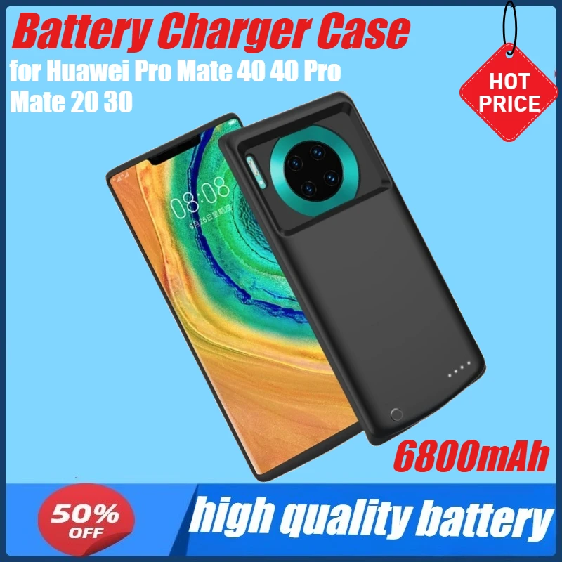 

6800mAh Portable Battery Case External Backup Battery Power Bank Battery Charger Case for Huawei Pro Mate 40 40 Pro Mate 20 30