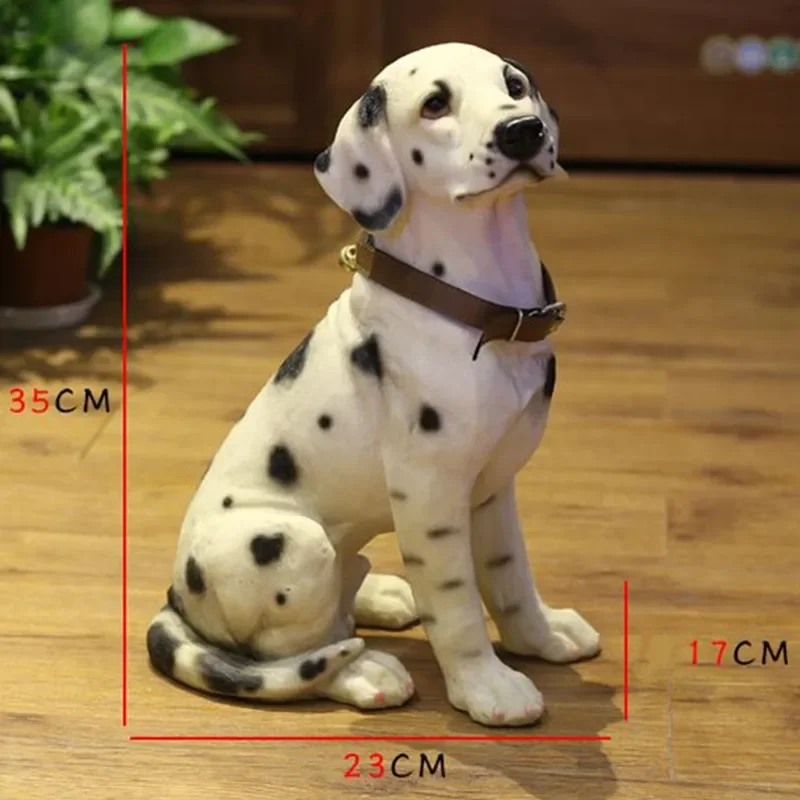 Resin Art&Craft Simulation Dalmatian Spotty Dog Statue Creative Home Entryway Courtyard Decoration Animal Doggie Figurines