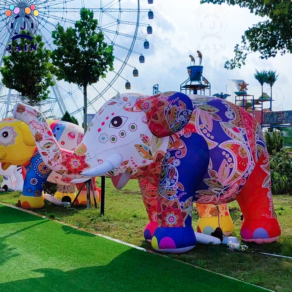 2.5H Giant Avertising Inflatable Elephant Party Event Stage Decorative Cartoon Standing Animal Mascot Toys for Decoration