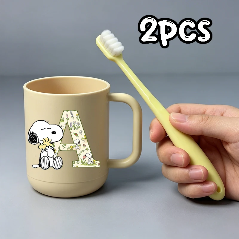

Kawaii Snoopys Children Teeth Cup Toothbrush 2pcs Set Boy Girl Mouthwash Cup Anime Cartoon Toothbrush Cups Water Mug Home Gift