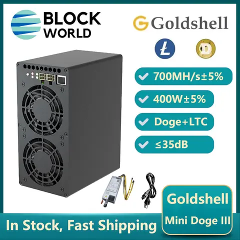 New Goldshell MINI DOGE III 700MH/S 400W Miner LTC and Doge Coin Mining Rig Mini Doge 3 Litcoin Miner With PSU Than Mini Doge II