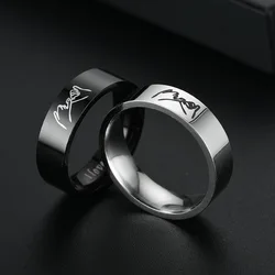 Promise Ring I Love You Stainless Steel Ring Engraved Ring Statement Ring Hand Gesture Ring Couple Jewelry Gift