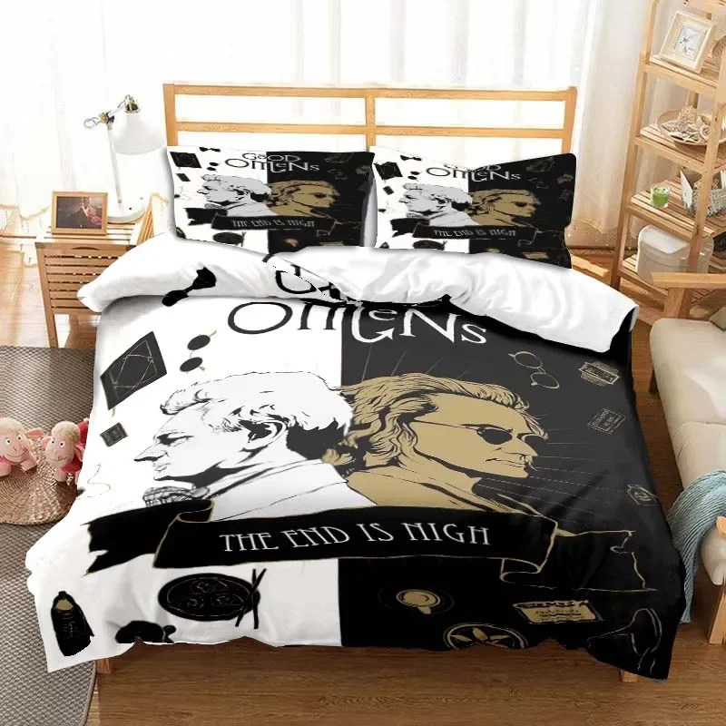 

Good Omens Movie Angels Sheets Quilt Covers Bedding Dormitory Sheets Three-piece Bedding Set Three-piece Soft Warm Bedding Set